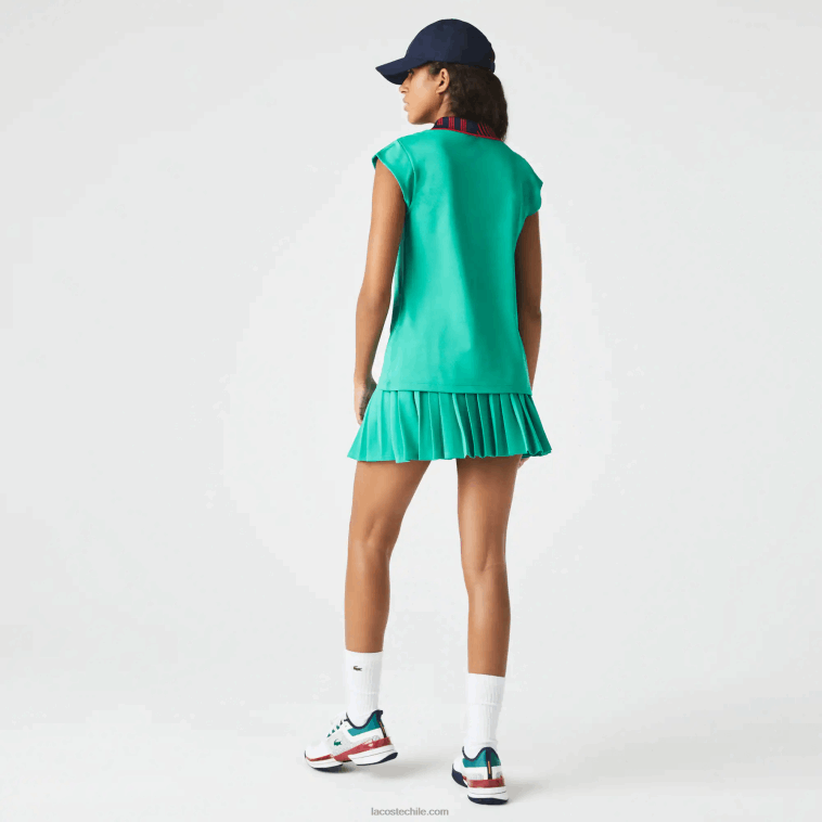 mujer Lacoste verde azul marino rojo sr9 polo deportivo de tenis con cremallera y cuello alto N6XZ22500