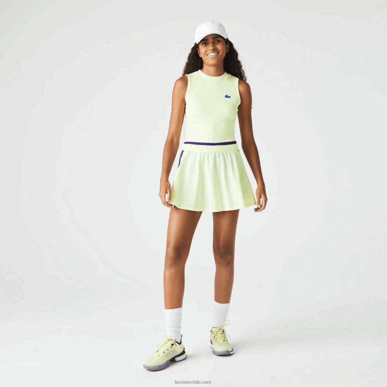 mujer Lacoste amarillo 6gd playera de tenis sport ajustada N6XZ22560