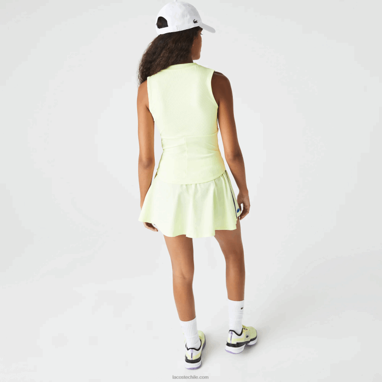 mujer Lacoste amarillo 6gd playera de tenis sport ajustada N6XZ22560