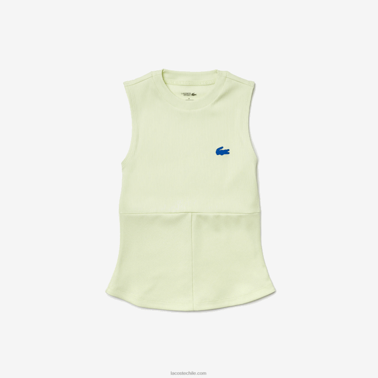 mujer Lacoste amarillo 6gd playera de tenis sport ajustada N6XZ22560