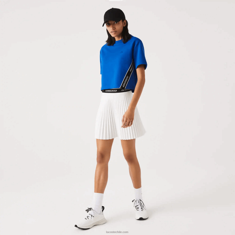 mujer Lacoste azul k1q camiseta holgada con bandas estampadas N6XZ22546