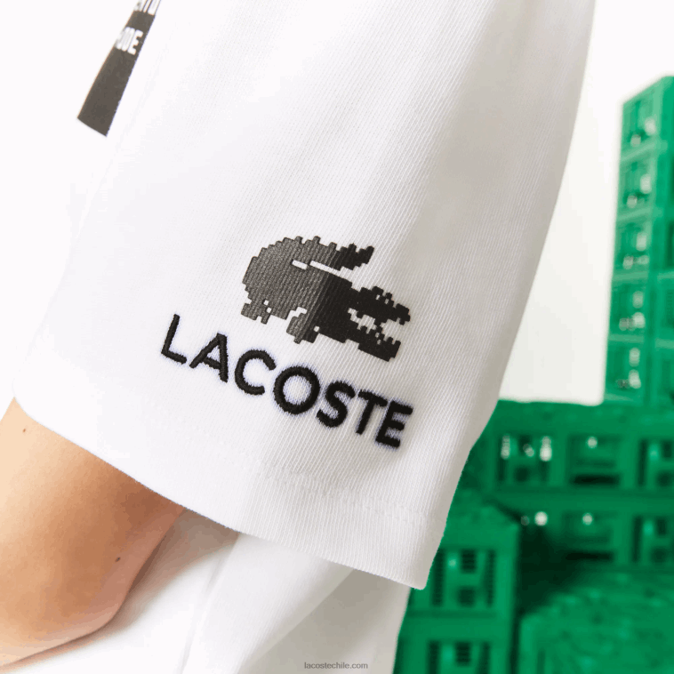 mujer Lacoste blanco 001 camiseta corta de algodón orgánico live x minecraft N6XZ22605