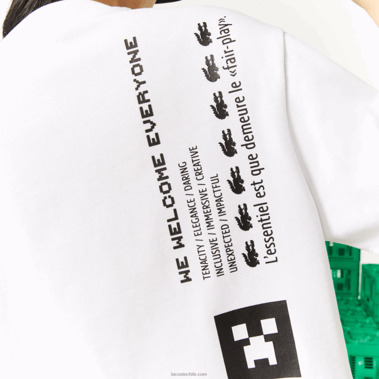 mujer Lacoste blanco 001 camiseta corta de algodón orgánico live x minecraft N6XZ22605