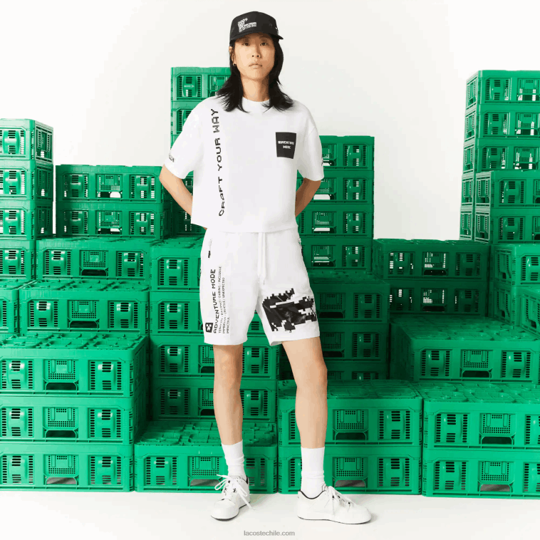 mujer Lacoste blanco 001 camiseta corta de algodón orgánico live x minecraft N6XZ22605