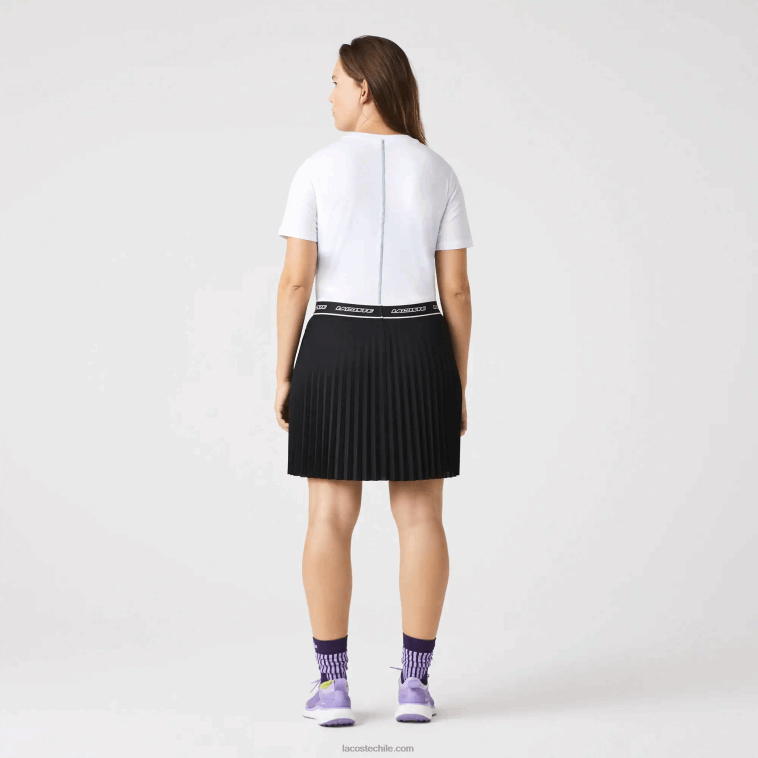 mujer Lacoste blanco 001 camiseta de mezcla de algodón con cuello redondo N6XZ22563