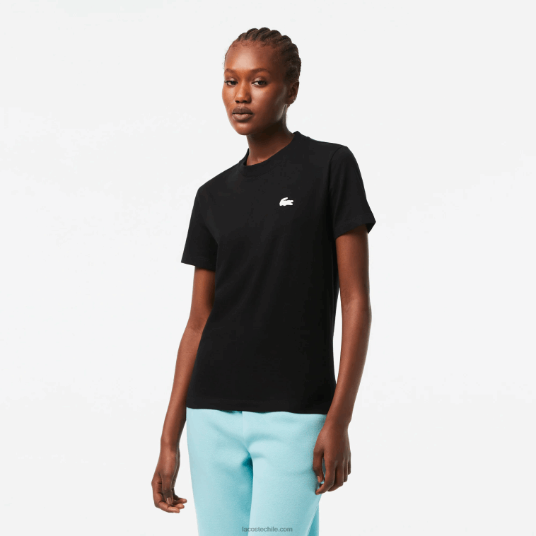mujer Lacoste negro 031 camiseta deportiva de punto de algodón orgánico N6XZ22542 mujer Lacoste negro 031 camiseta deportiva de punto de algodón orgánico N6XZ22542