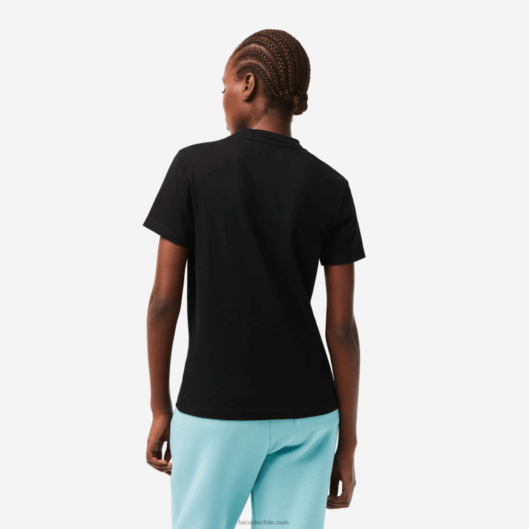 mujer Lacoste negro 031 camiseta deportiva de punto de algodón orgánico N6XZ22542