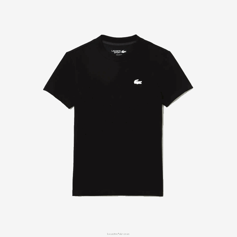 mujer Lacoste negro 031 camiseta deportiva de punto de algodón orgánico N6XZ22542