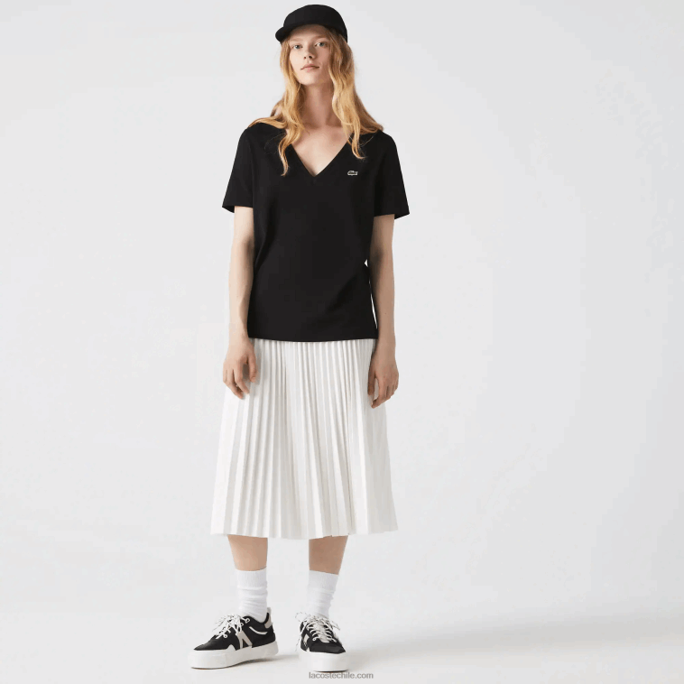 mujer Lacoste negro 031 playera holgada con cuello en V N6XZ22606 mujer Lacoste negro 031 playera holgada con cuello en V N6XZ22606