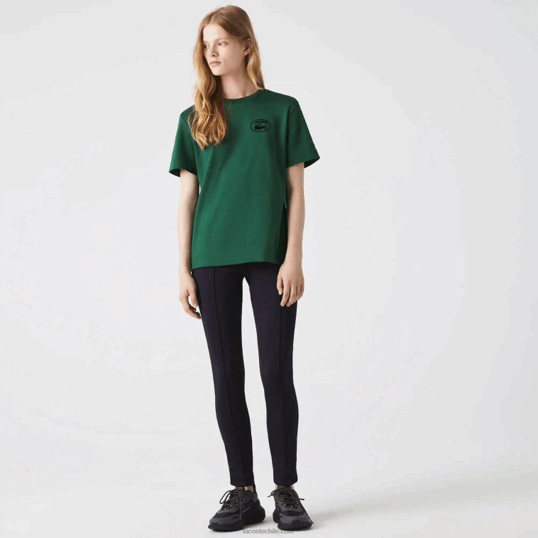 mujer Lacoste verde 132 camiseta holgada de algodón orgánico N6XZ22608