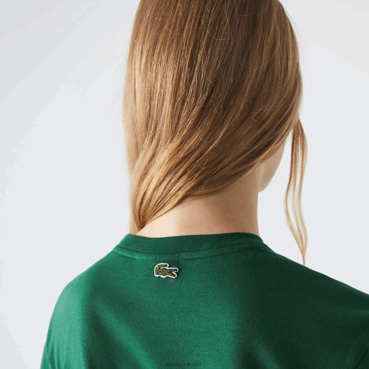 mujer Lacoste verde 132 camiseta holgada de algodón orgánico N6XZ22608
