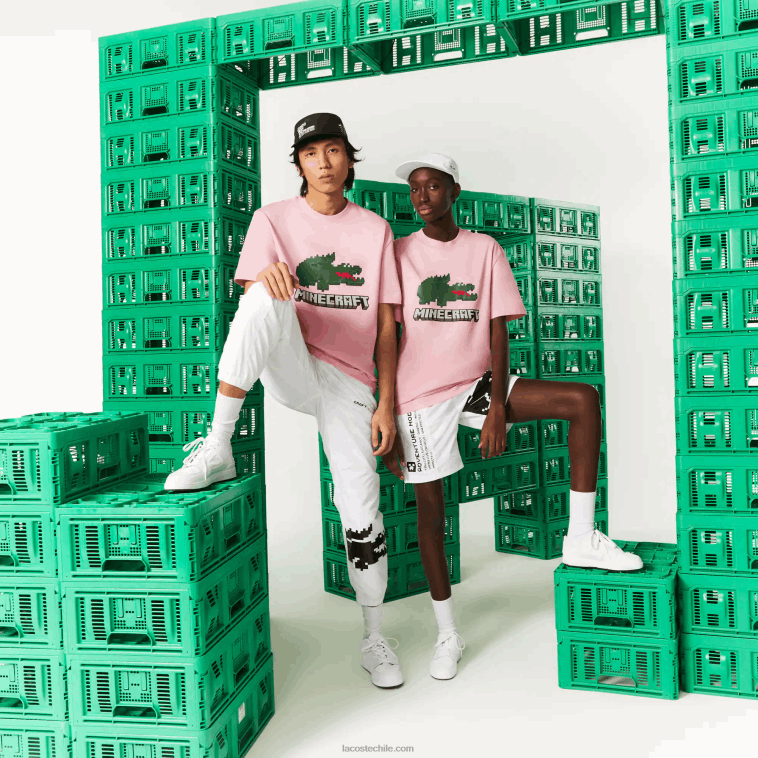 mujerrosa 7 años camiseta de algodón orgánico con estampado lacoste x minecraft N6XZ2879