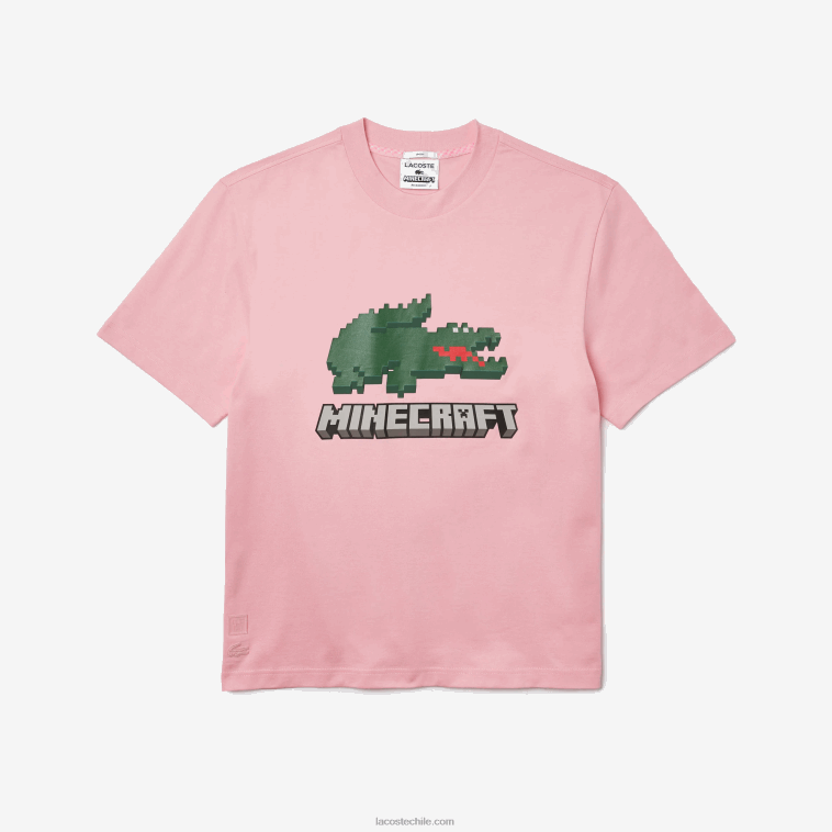 mujerrosa 7 años camiseta de algodón orgánico con estampado lacoste x minecraft N6XZ2879