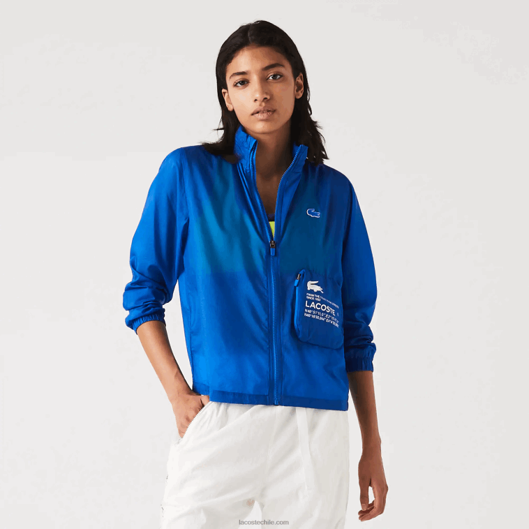 mujer Lacoste azul k1q chamarra deportiva repelente al agua plegable N6XZ22618 mujer Lacoste azul k1q chamarra deportiva repelente al agua plegable N6XZ22618