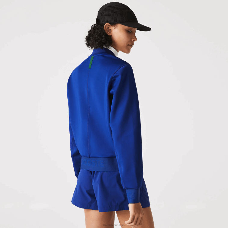 mujer Lacoste bdm azul chamarra de peluche elástica de dos capas N6XZ22625