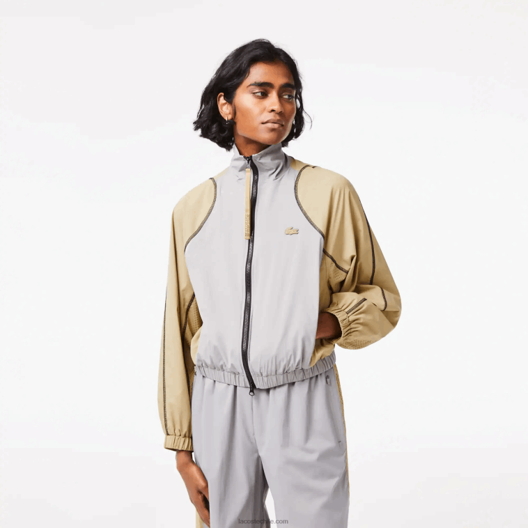 mujer Lacoste beige gris 7mt chaqueta oversize de dos tonos N6XZ22431 mujer Lacoste beige gris 7mt chaqueta oversize de dos tonos N6XZ22431