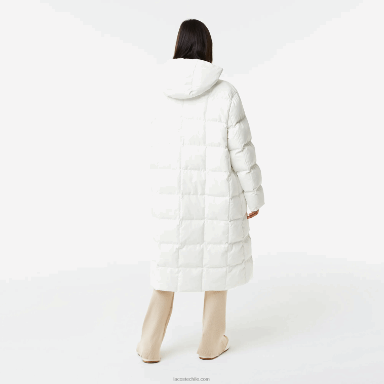 mujer Lacoste blanco 70v chaqueta larga reversible repelente al agua N6XZ22614