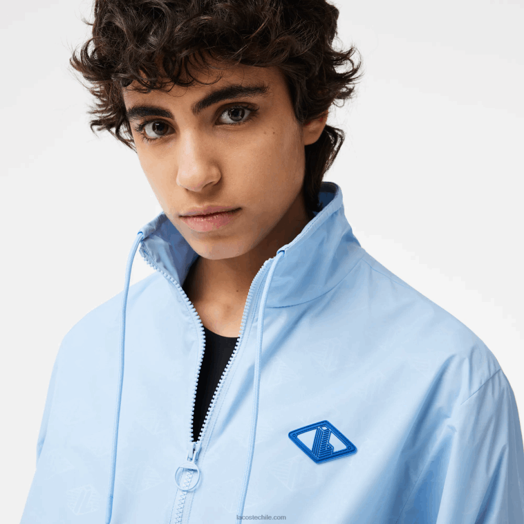 mujer Lacoste hbp azul chamarra deportiva con monograma estampado N6XZ22440