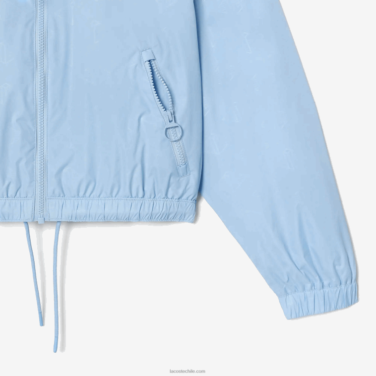mujer Lacoste hbp azul chamarra deportiva con monograma estampado N6XZ22440