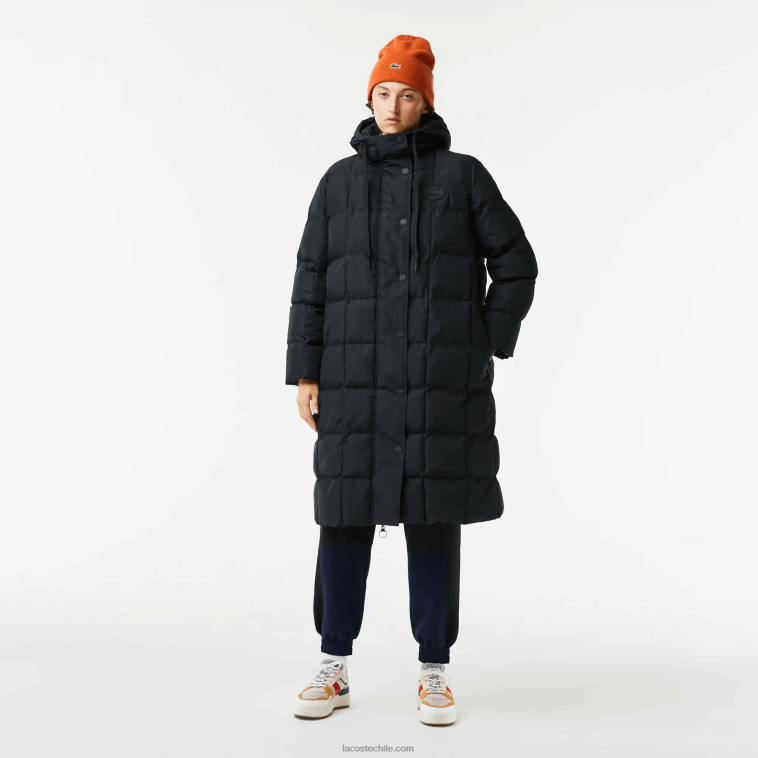 mujer Lacoste negro 031 chaqueta larga reversible repelente al agua N6XZ22613 mujer Lacoste negro 031 chaqueta larga reversible repelente al agua N6XZ22613