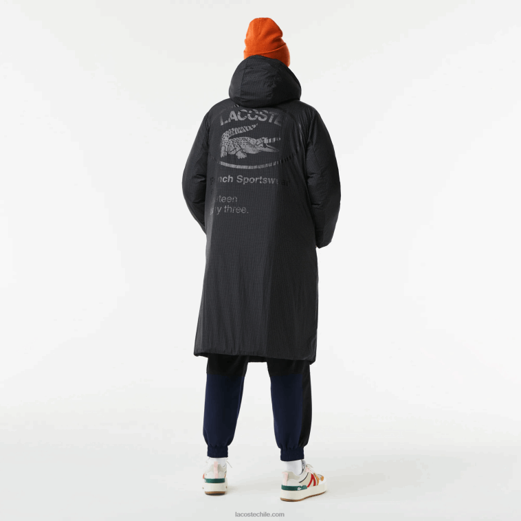 mujer Lacoste negro 031 chaqueta larga reversible repelente al agua N6XZ22613