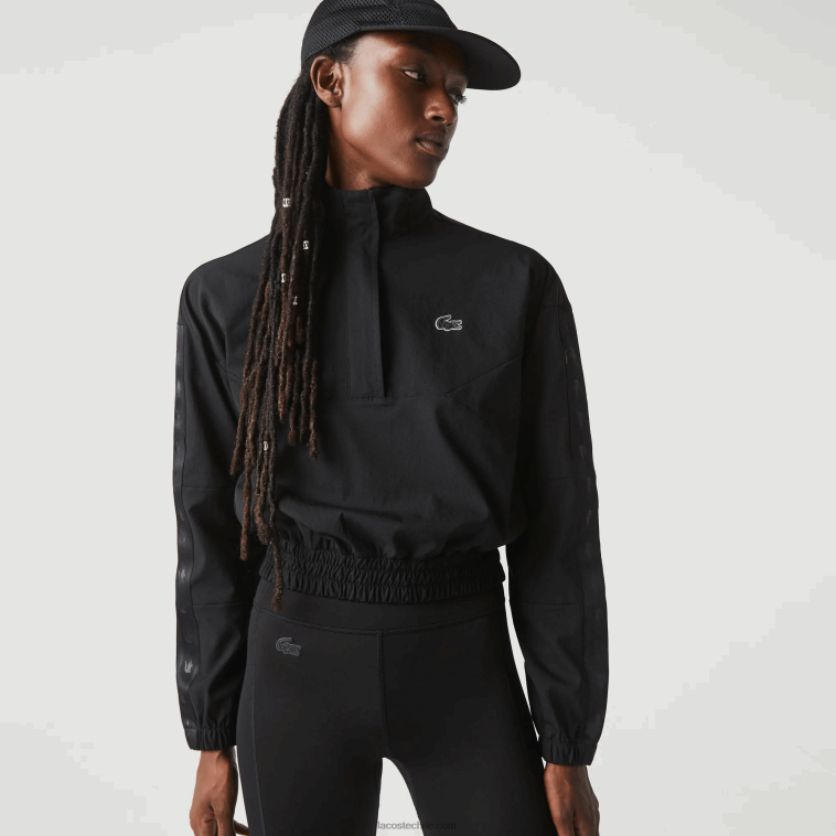 mujer Lacoste negro c31 chamarra deportiva holgada N6XZ22631