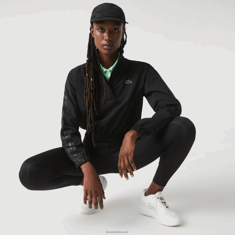 mujer Lacoste negro c31 chamarra deportiva holgada N6XZ22631