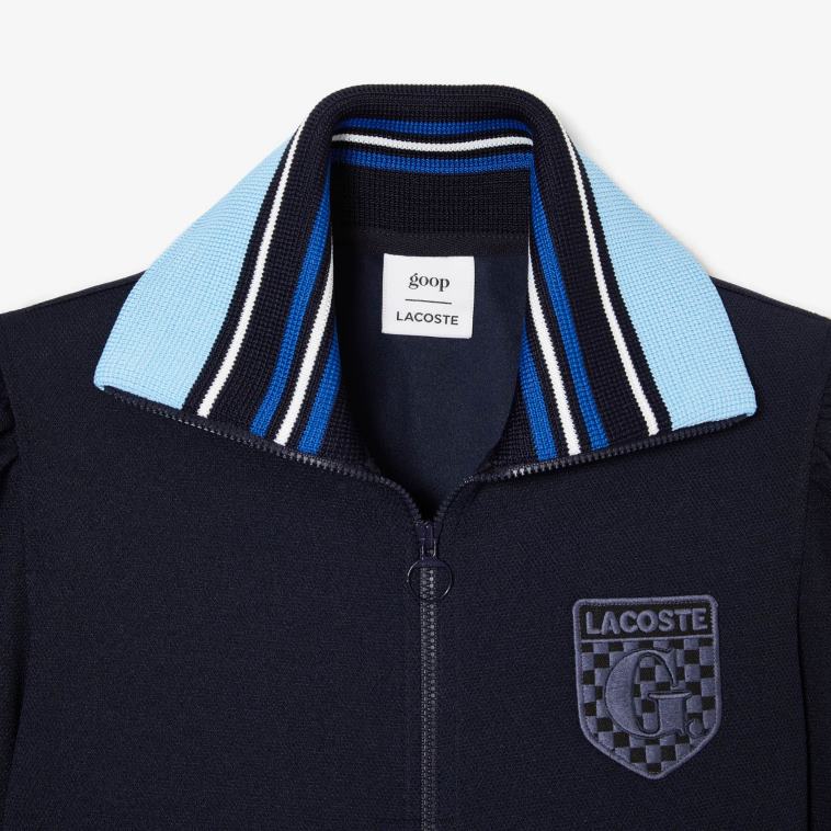 mujerazul marino 166 chaqueta de piqué de dos capas lacoste x goop N6XZ22669