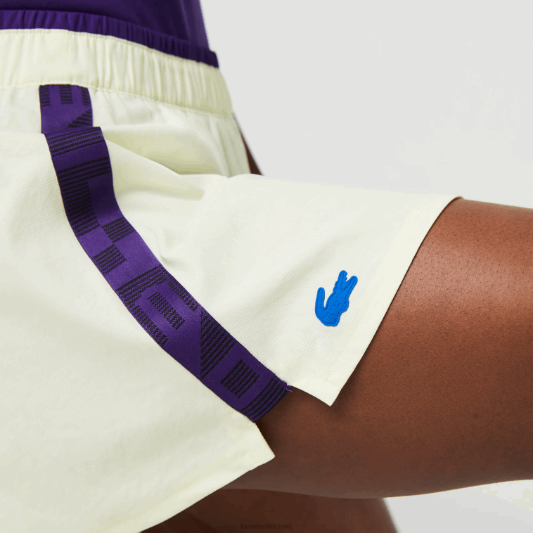 mujer Lacoste amarillo morado 4xk falda tenis corta sport incorporada N6XZ22592