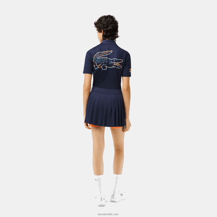 mujer Lacoste azul naranja t5i falda sport miami edición abierta N6XZ22423