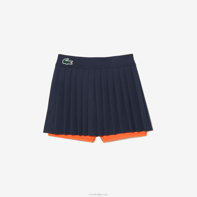 mujer Lacoste azul naranja t5i falda sport miami edición abierta N6XZ22423