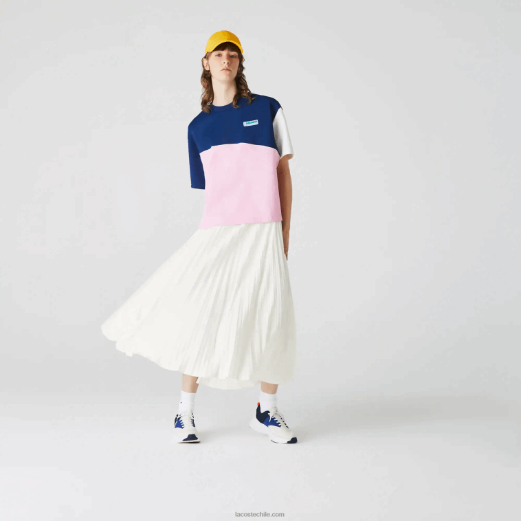 mujer Lacoste blanco 70v falda plisada con elástico de la marca N6XZ22603 mujer Lacoste blanco 70v falda plisada con elástico de la marca N6XZ22603