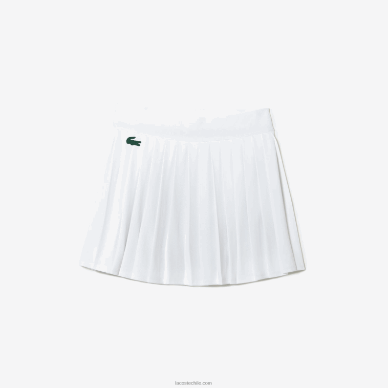 mujer Lacoste blanco verde 737 falda de tenis corta plisada sport incorporada N6XZ22582