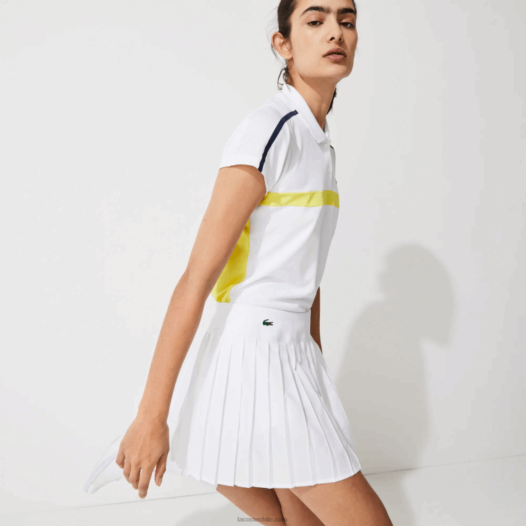 mujer Lacoste blanco z92 falda plisada de malla técnica sport tennis N6XZ22612 mujer Lacoste blanco z92 falda plisada de malla técnica sport tennis N6XZ22612