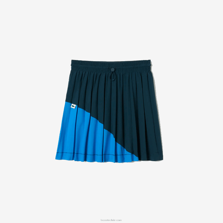 mujer Lacoste luh azul falda plisada con diseño colour block N6XZ22595