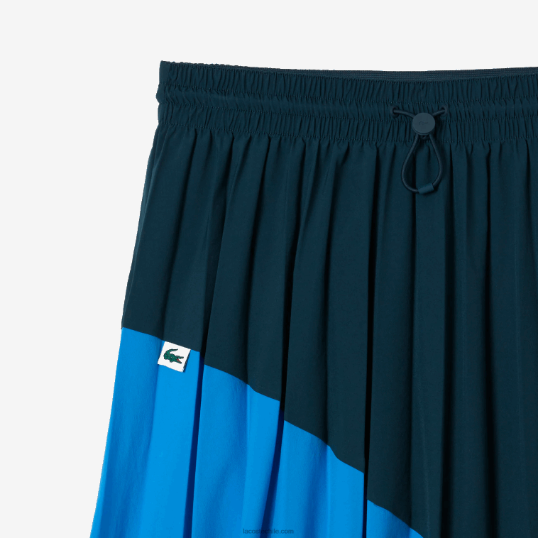 mujer Lacoste luh azul falda plisada con diseño colour block N6XZ22595