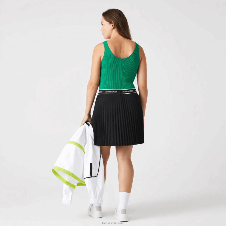 mujer Lacoste negro 031 falda plisada con cintura elástica N6XZ22352