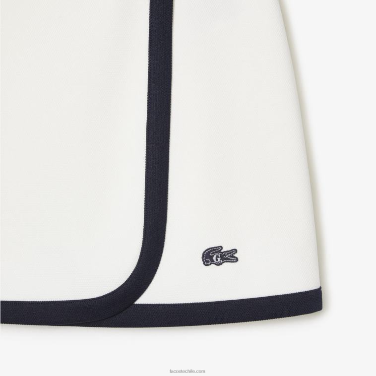 mujerblanco azul marino ev0 falda de piqué de dos capas lacoste x goop N6XZ22670