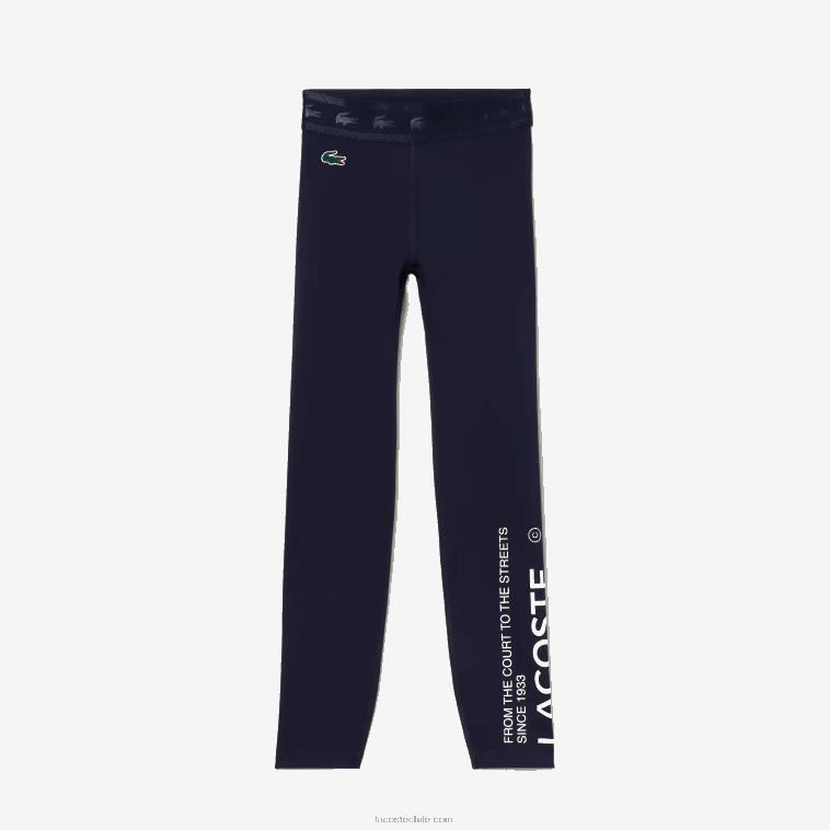 mujer Lacoste azul marino 166 leggins sport 7/8 largo poliéster reciclado N6XZ22408