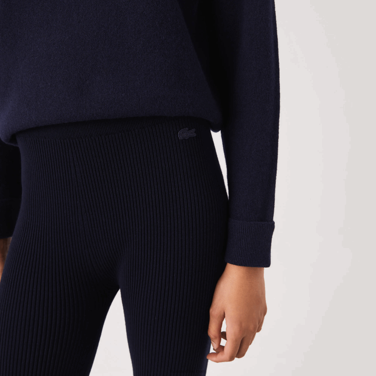 mujer Lacoste azul marino 166 leggins tejidos de canalé sin costuras N6XZ22561