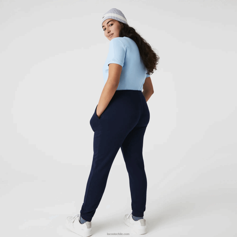 mujer Lacoste azul marino 166 pantalones de chándal de felpa ligera N6XZ22593