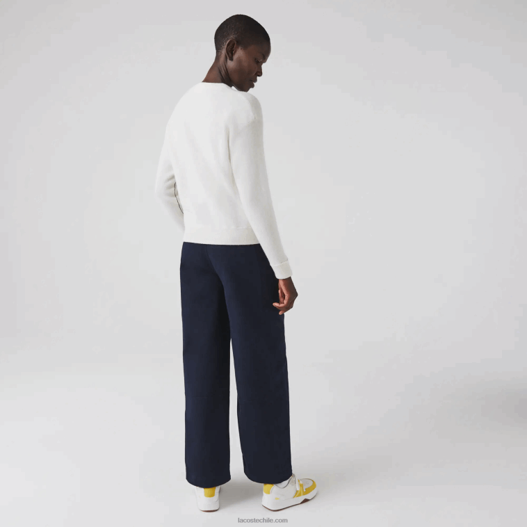 mujer Lacoste azul marino 166 pantalones de gabardina de algodón N6XZ22652