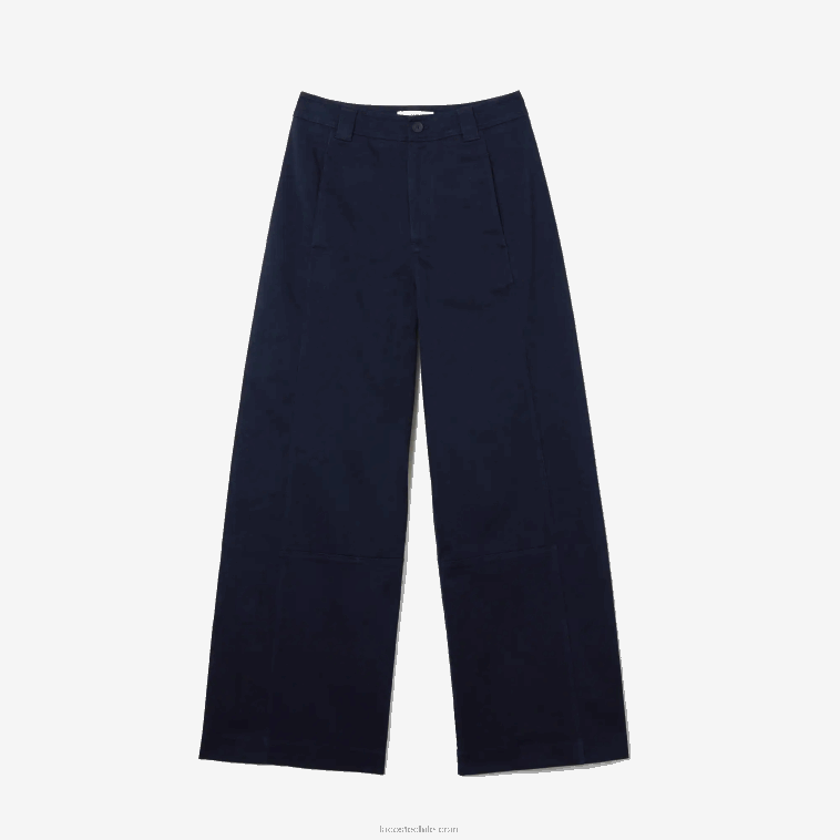 mujer Lacoste azul marino 166 pantalones de gabardina de algodón N6XZ22652