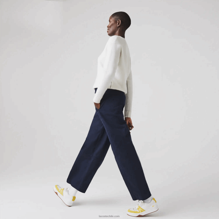 mujer Lacoste azul marino 166 pantalones de gabardina de algodón N6XZ22652