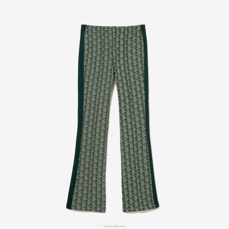 mujer Lacoste beige verde 7m4 pantalones de chándal con monograma estampado N6XZ22535