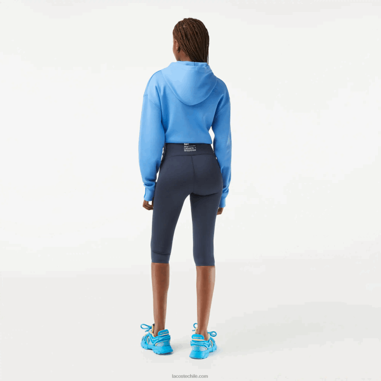 mujer Lacoste kxe azul leggins deportivos cropped lisos N6XZ22425