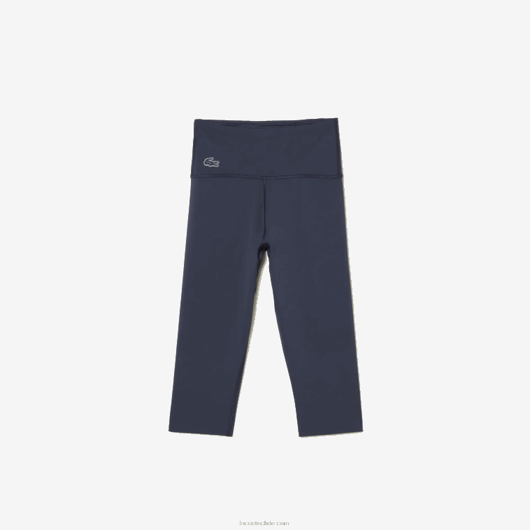 mujer Lacoste kxe azul leggins deportivos cropped lisos N6XZ22425