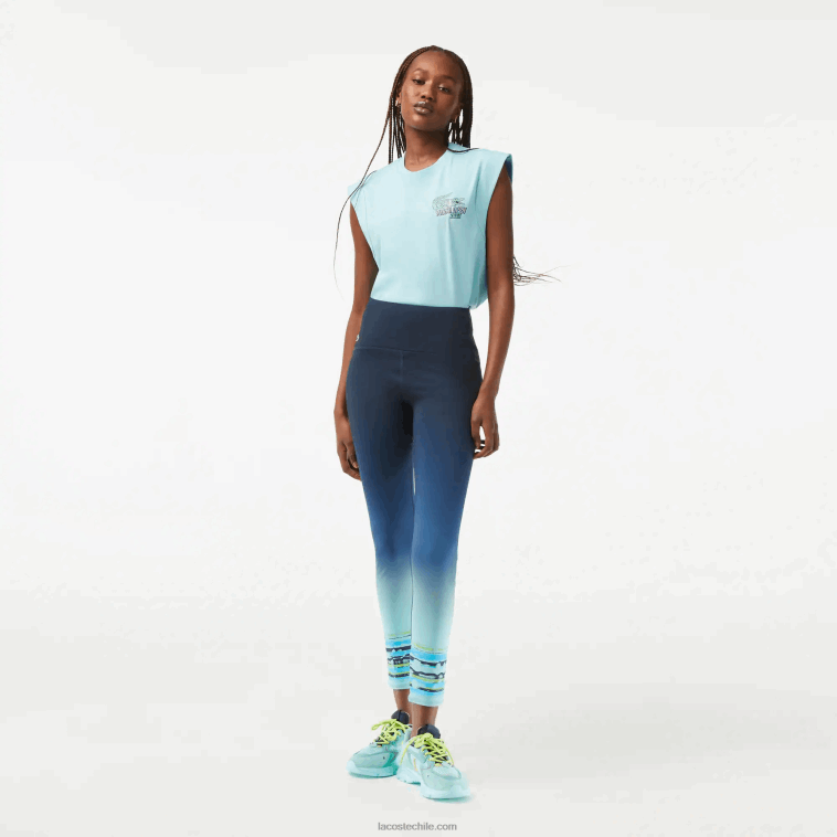 mujer Lacoste kxe azul sport miami edición abierta legging N6XZ22410