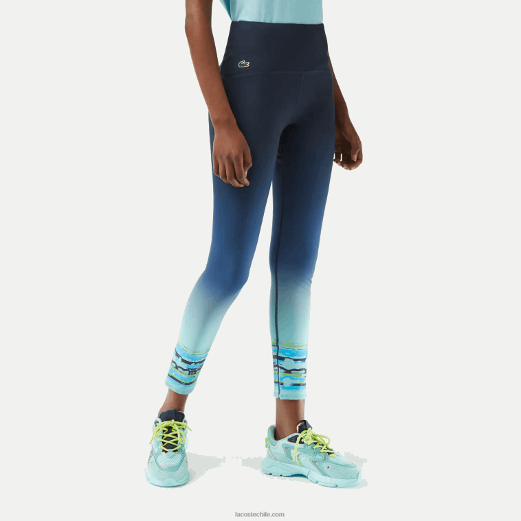 mujer Lacoste kxe azul sport miami edición abierta legging N6XZ22410