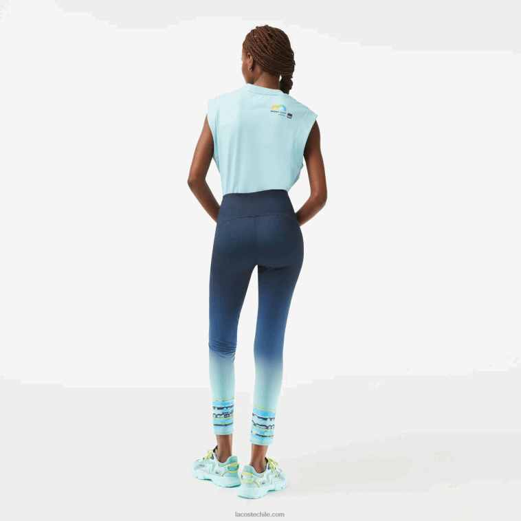 mujer Lacoste kxe azul sport miami edición abierta legging N6XZ22410